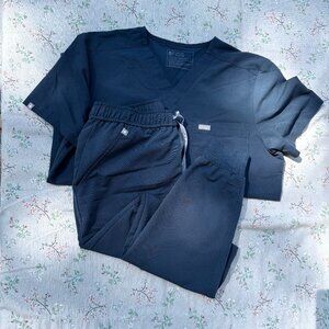 Figs Men’s Scrub Set Technical Collection Navy Gray Size Large
